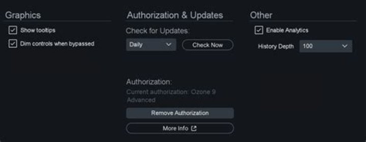Options - Ozone 9 Elements Help