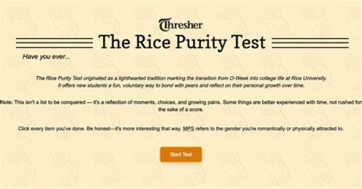 Rice Purity Test For Tiktokers