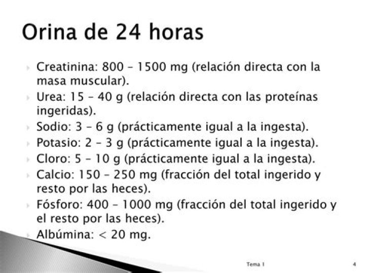 Volumen urinario en 24 horas